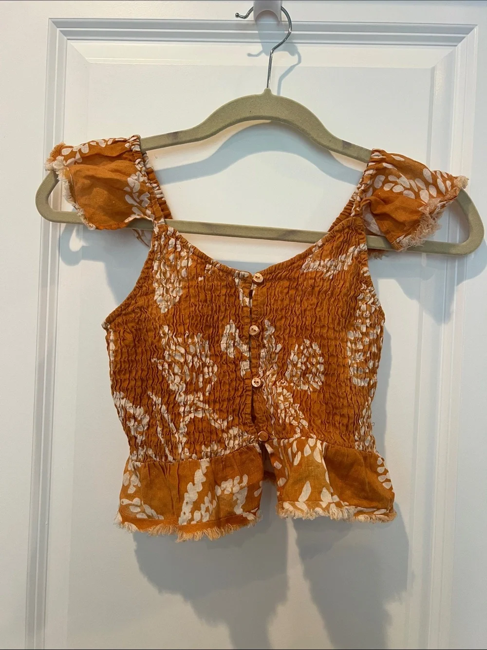 Zara Girls Linen Smocked Tank